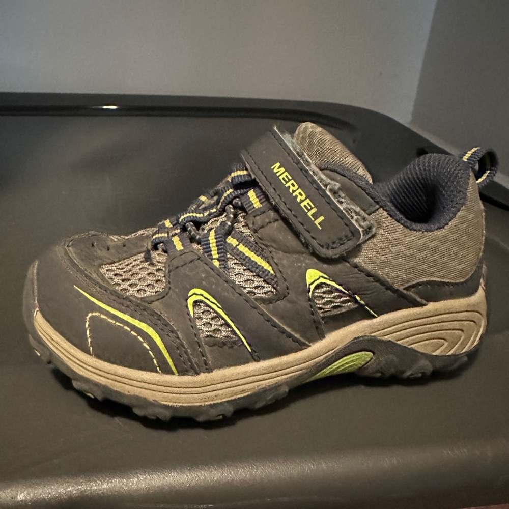 Merrell Kids' Charcoal and Lime Sneakers